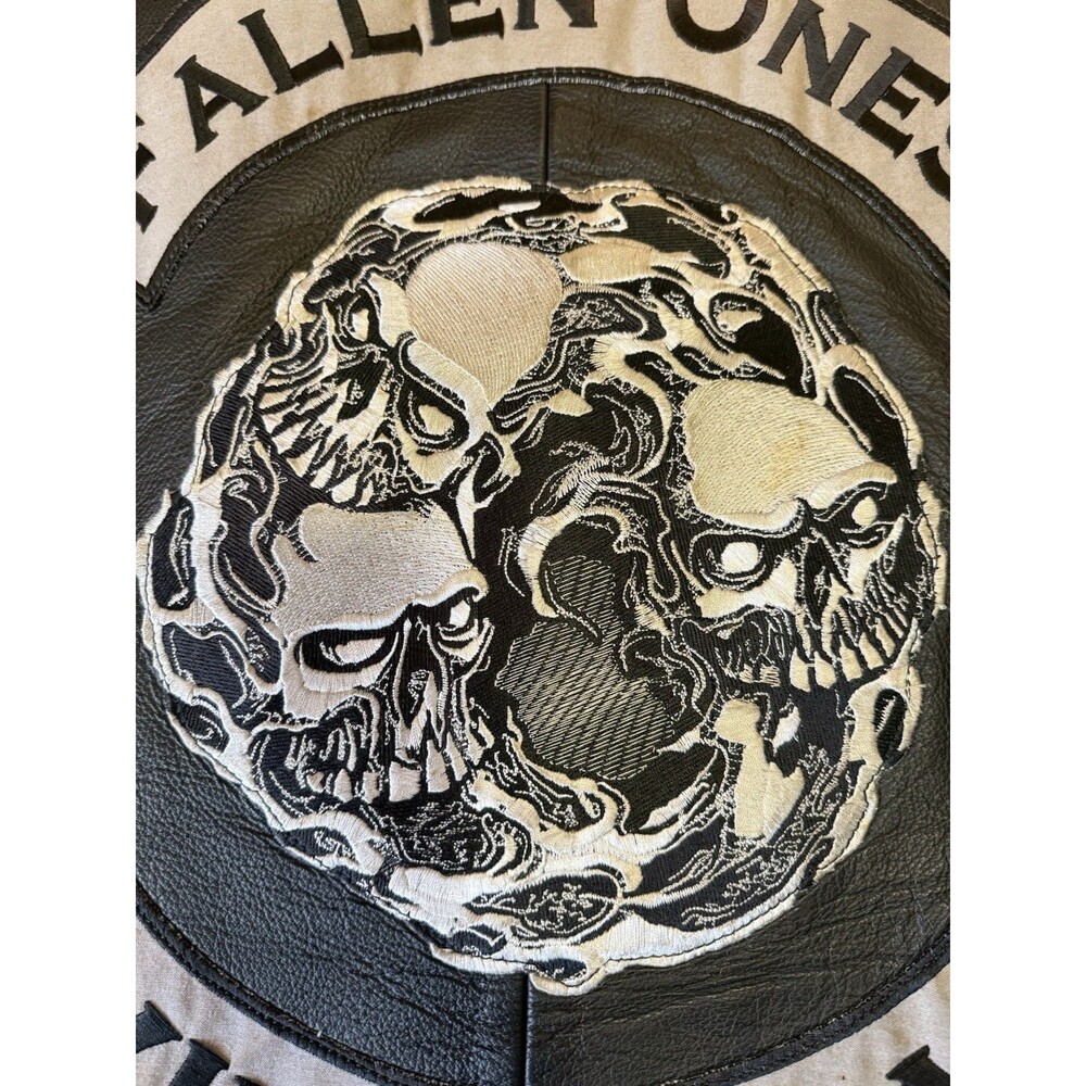 XXL Harley Davidson Leather Vest US Combat Veteran Navy POW Virginia Skull - Picture 16 of 16
